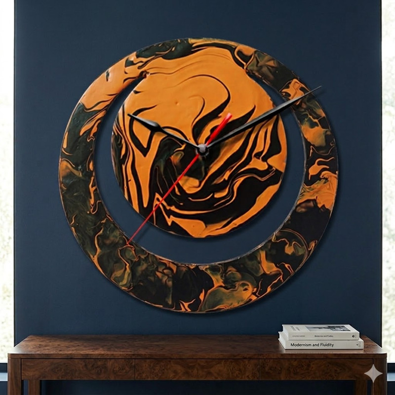 Fluid Art on Moon Clock DIY Kit 