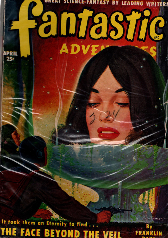 Image for Fantastic Adventures April 1950. The Face Beyond the Veil by Franklin Bahl. Collectible Pulp Fiction.