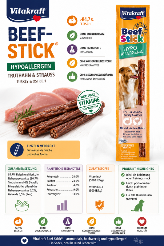 Vitakraft Beef Stick Hypoallergen Hundesnack