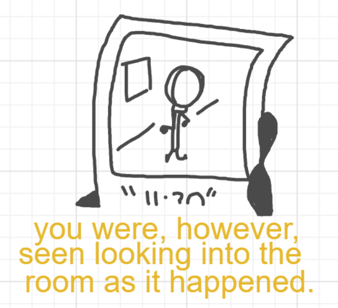 A panel from A Murder On The, episode six of the Board Boards object show by Furretwalk/WalkingFurret.