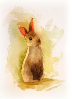 Cute bunnies in watercolor, step by step Cute bunnies in watercolor, step by step