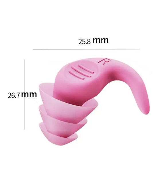 Purple 5-Pair Set Ergonomic Silicone Earplugs - Waterproof for Swimming, Reusable for Noise Cancelling Sleep