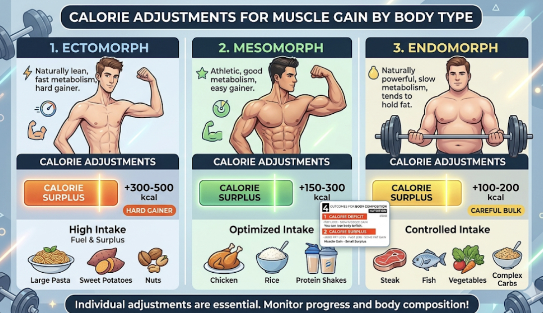 Macronutrient breakdown chart showing protein carbs fats percentages for muscle growth, illustrating how many calories to build muscle