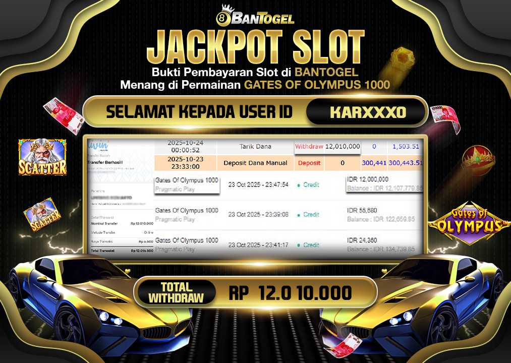 BUKTI JACKPOT LUNAS BANTOGEL