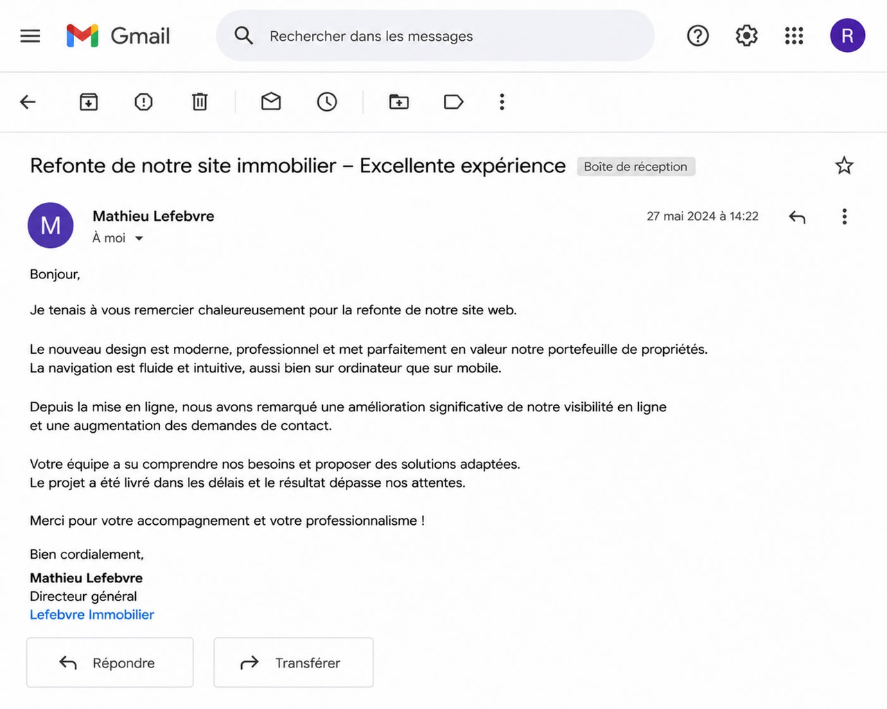 Témoignage client RapideWeb
