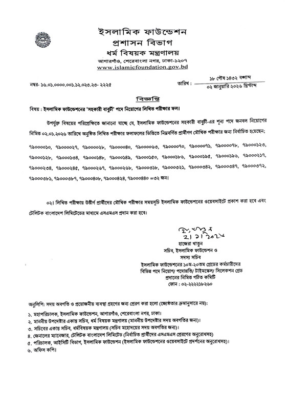 Islamic-Foundation-Assistant-Chef-Exam-Result-2026-PDF-1