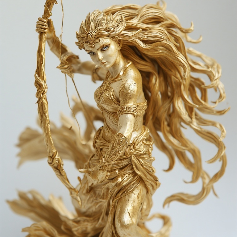 A-Gold-sculpture-of-an-Goddes-9