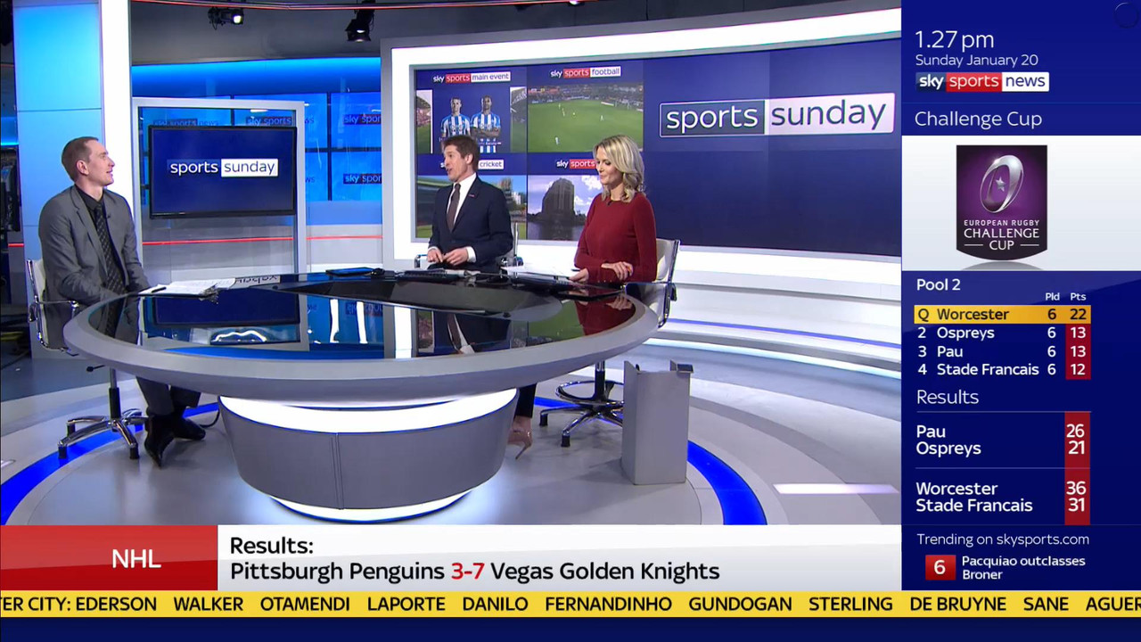 20 January - 12.00.00 - Sports Sunday. Stay in touch with the ne