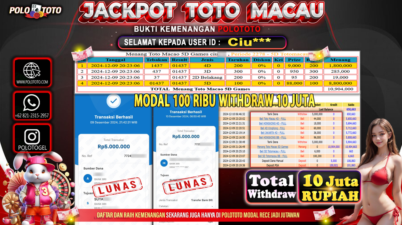 POLOTOTO JACKPOT TOGEL TOTO MACAU Rp.10,000.000,-