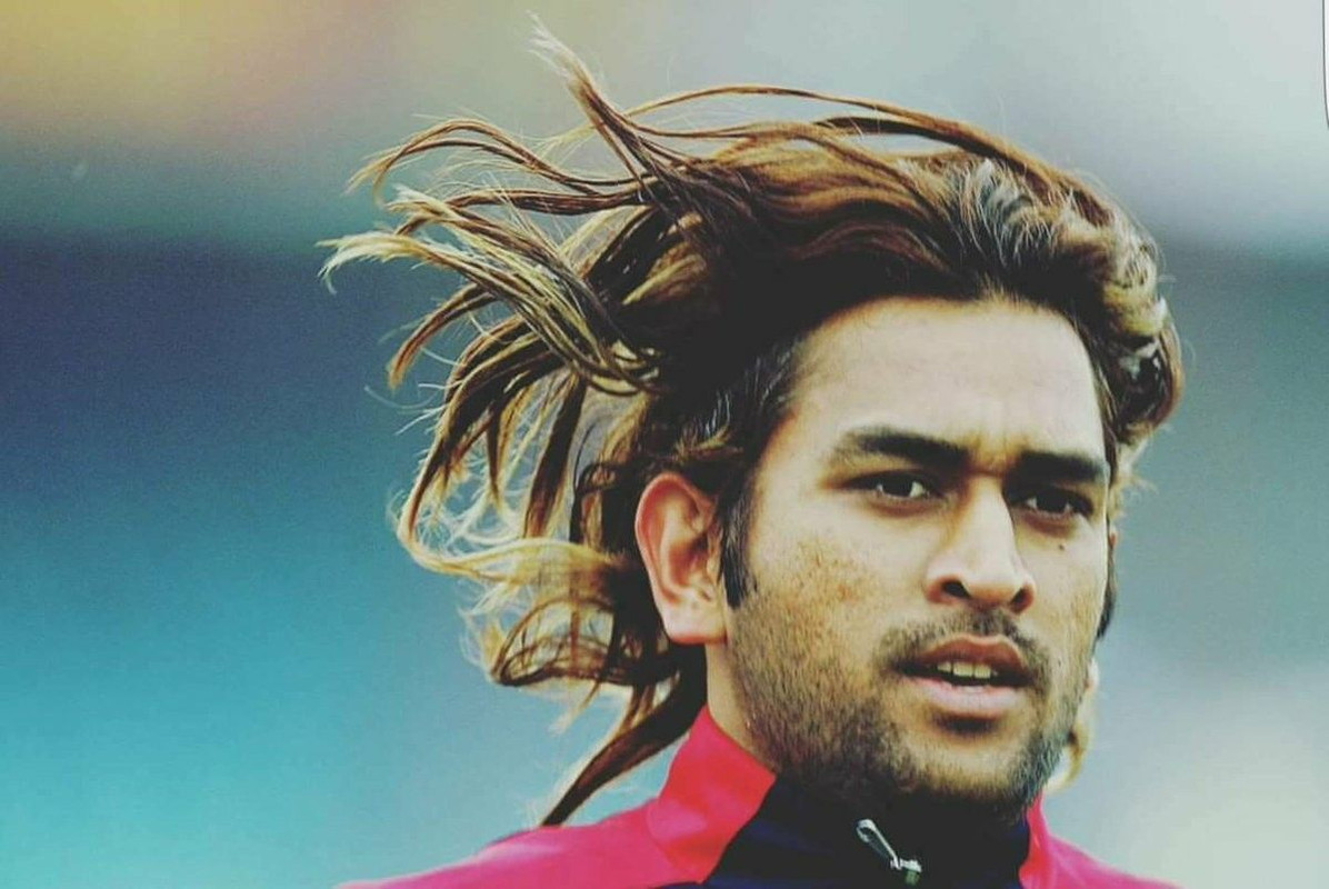 Dhoni young and look at his hair