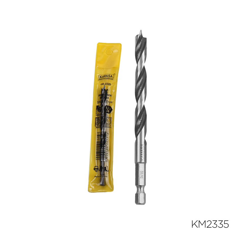 BROCA PARA MADERA CON VASTAGO HEX 1/4" X 5/16" KAMASA