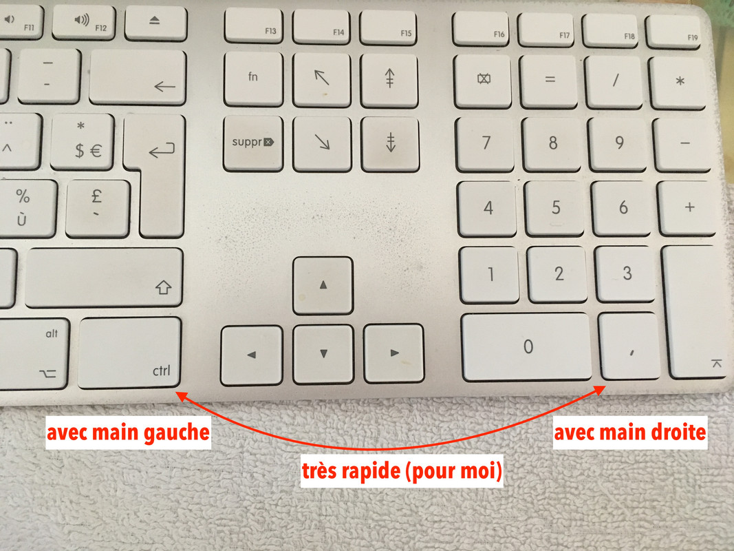 Raccourci sélection ctrl ,