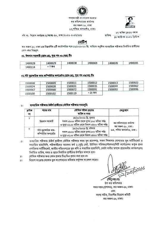 Taxes-Zone-20-Dhaka-Practical-Test-Result-PDF-1