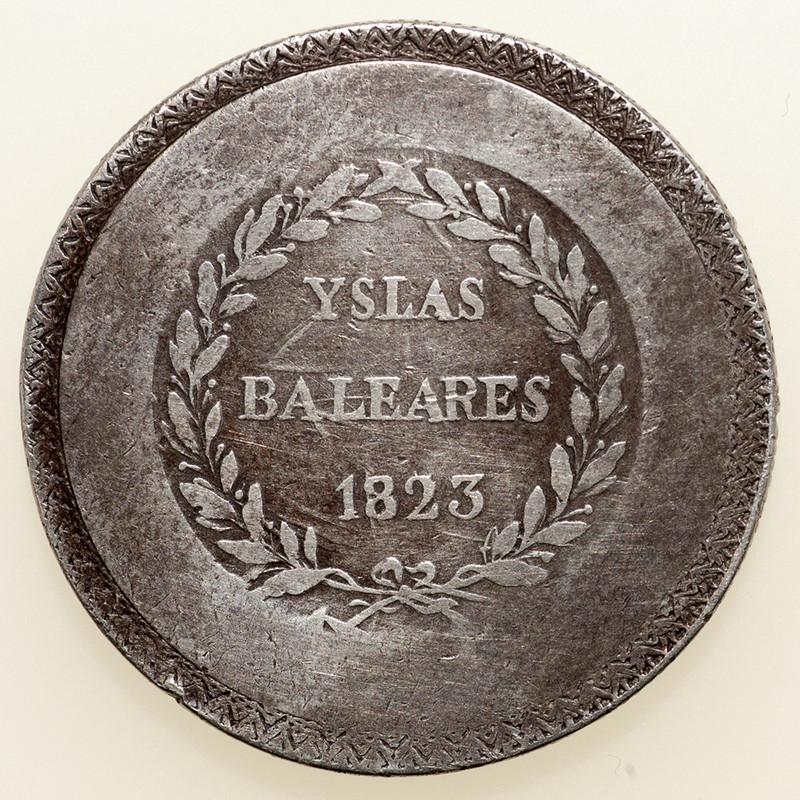 mallorca - 5 pesetas Fernando VII 1823 Mallorca (Yslas Baleares). PAS6175