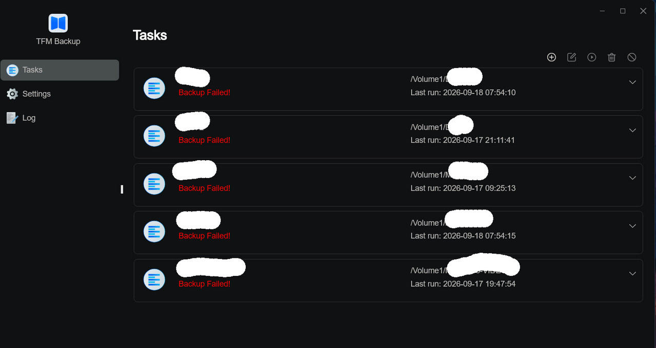 Failed TFM Backup due to snapshot folder