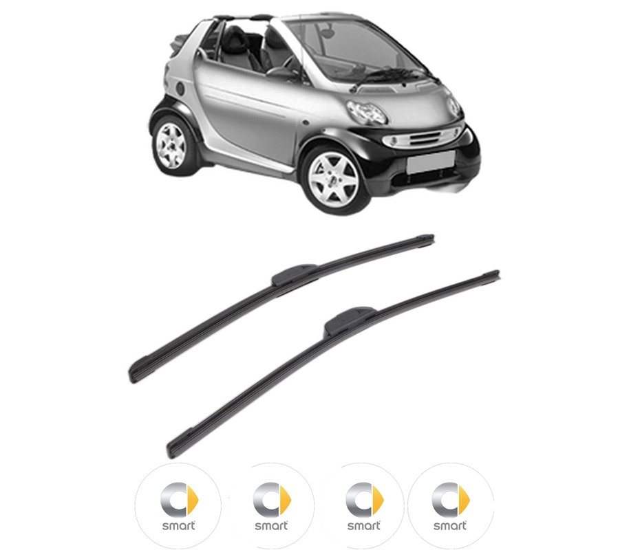 Set stergatoare auto SMART CABRIO (450) din 2000-2003, pentru parbriz auto, 2 bucati, Bosch Aerotwin Retrofit, din cauciuc siliconat rezistent, 4 Stickere Auto SMART