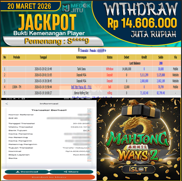 jackpot-permainan-slot-mahjong-ways-2-pgsoft--rp-14606000-dibayar-lunas-di-medokjitu