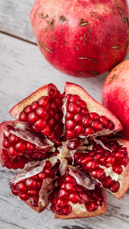 4 cut of pomegranate