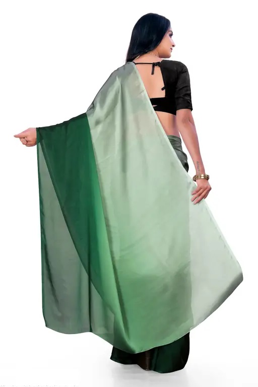 Two-Tone Georgette Green Saree With Blouse (R102)