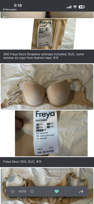 Freya Deco Nude 30G, GUC, $15