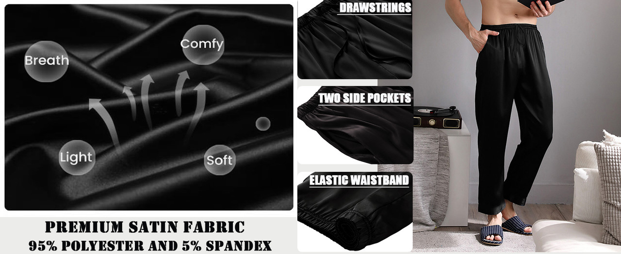 Men's Satin Pajama Pants 1