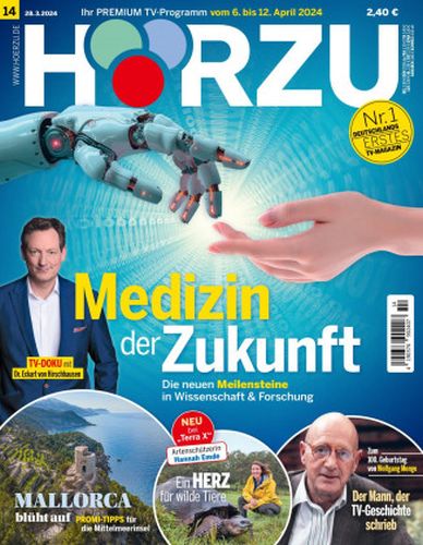 Cover: Hörzu Fernsehzeitschrift No 14 vom 28  März 2024