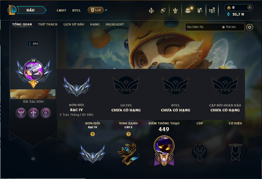 Acc LMHT # - Không Khung