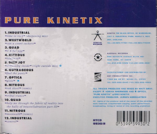 25/03/2023 - Various – Pure Kinetix (CD, Compilation)(Radikal Records – HTCD 99302)  1993 R-1516267-1306004597