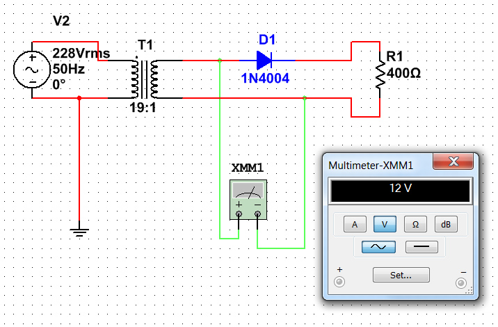 Raddrizzare l'alternata con un solo diodo (singola semionda) - Elettronica  generica - PLC Forum