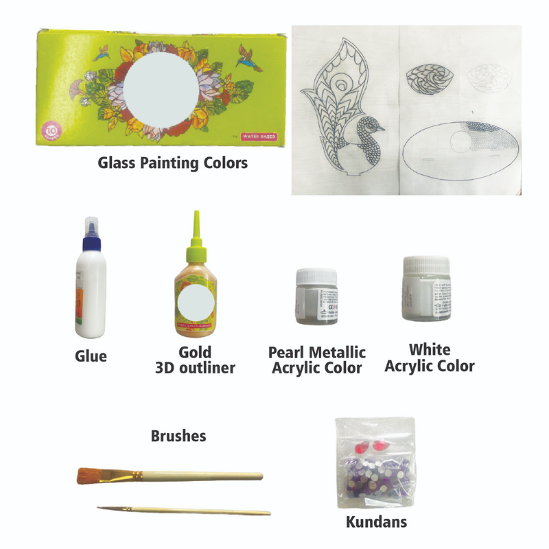 Penkraft Meenakari art Peacock Tealight Holder DIY Kit 
