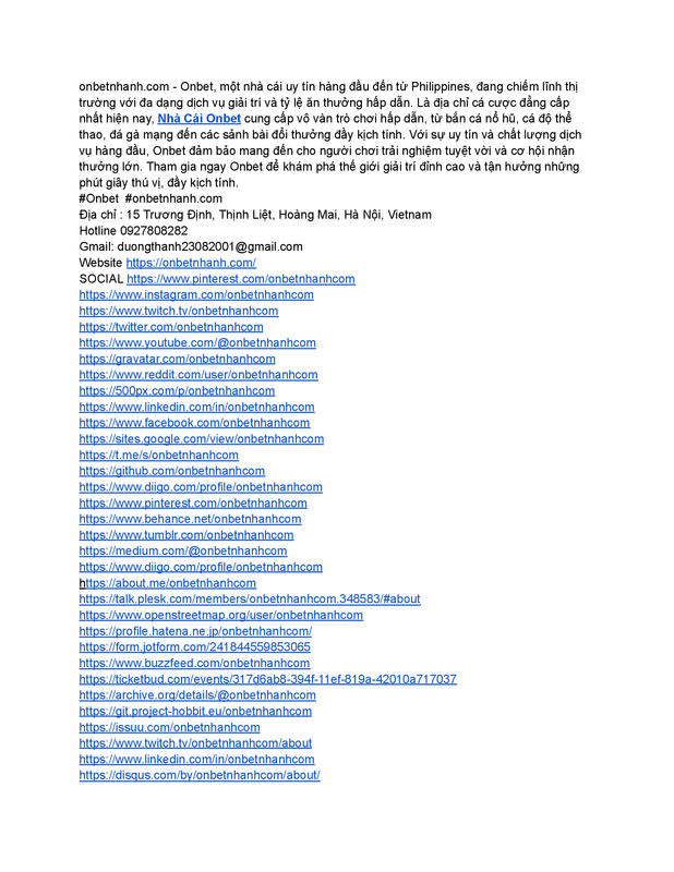 ONBET 🎖️ Link Đăng Ký Chính Thức 2024 - onbetnhanh.com