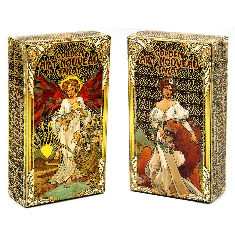 Golden Art Nouveau Tarot Deck 78 Cards Oracle Divination