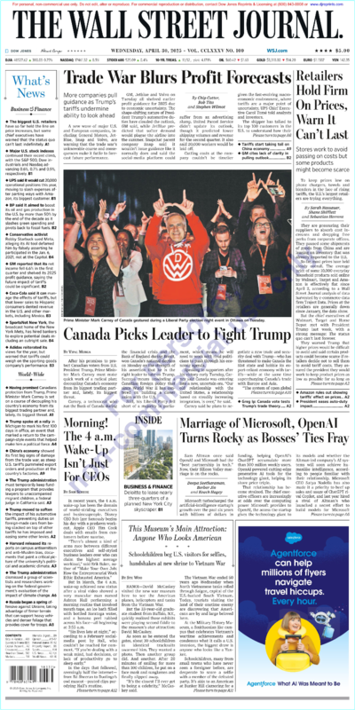 Wallstreetjournal 20250430 TheWallStreetJournal