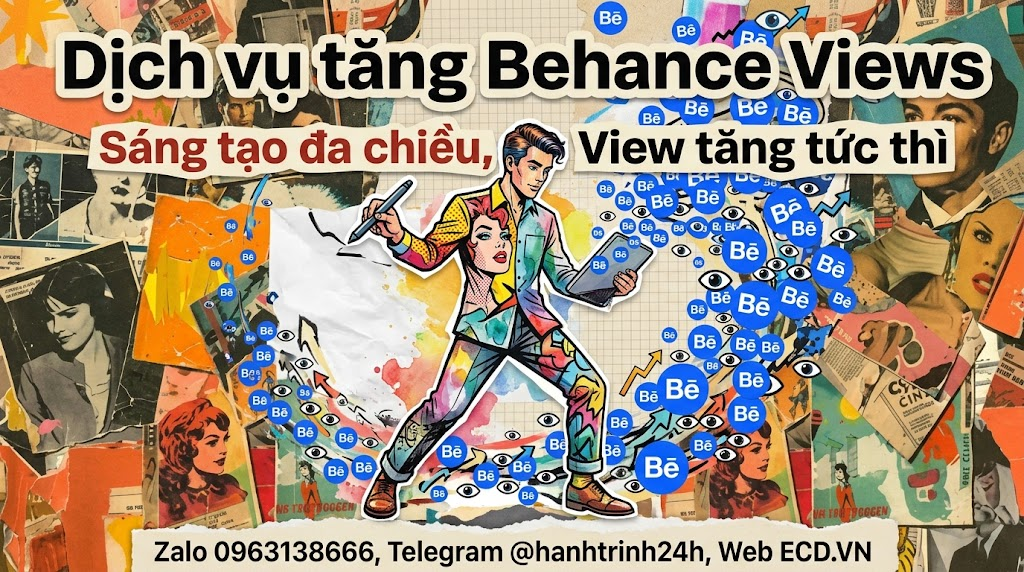 tăng behance views organic portfolio behance