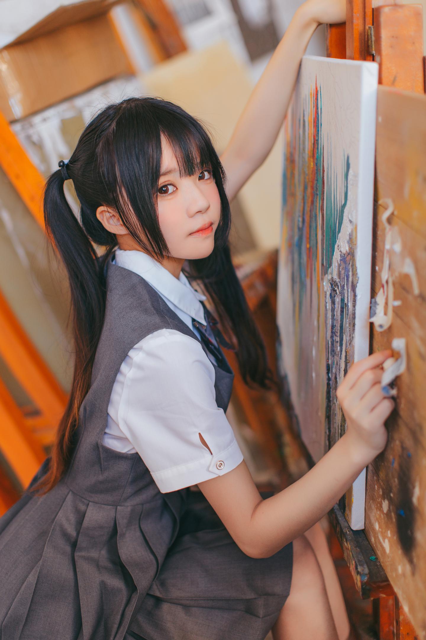 桜桃喵 NO.072 画室少女 13