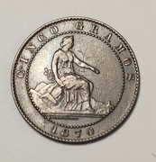 5 Céntimos de 1870. Gobierno Provisional. 5-CTS-1870