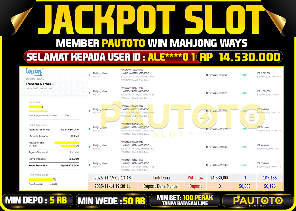 BUKTI JACKPOT LUNAS PAUTOTO
