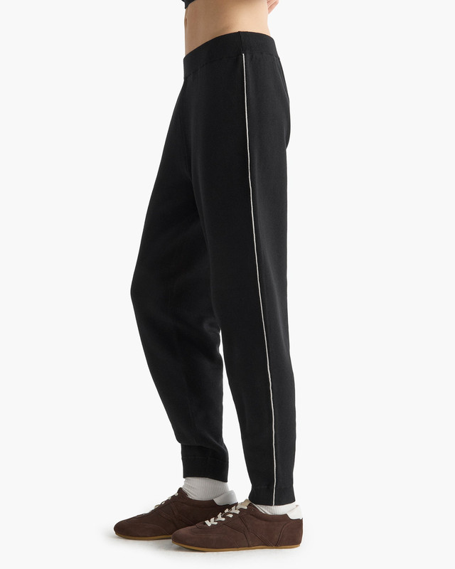 W89016UC PLAITED SWEATPANTS BLACK SILVER PS26 0064