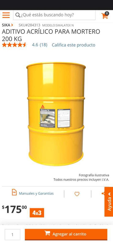 Home Depot error de precios: barril de aditivo para mortero 200kg 
