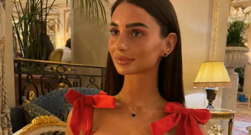 Maddy Cherry Sitting in Hotel Guy Strips Her Clothes Off Massive Boobs Exposed XXX