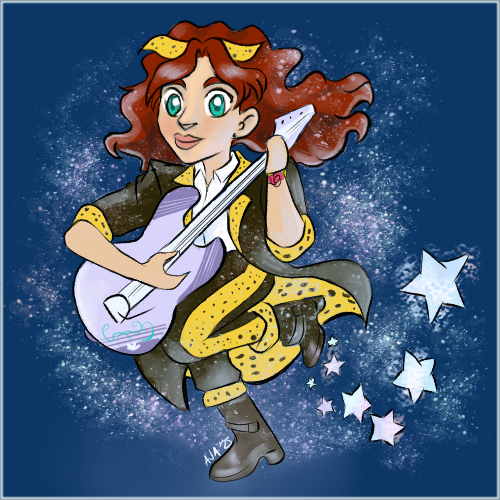 Johanna playing her guitar