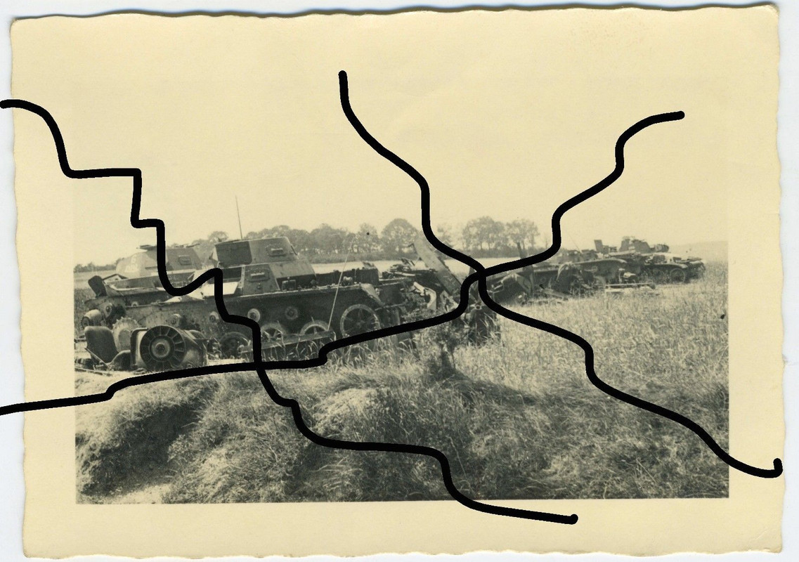 Foto zerstörte deutsche Panzer Pz.Kpfw. I Wehrmacht Westfeldzug 1940 Dünkirchen