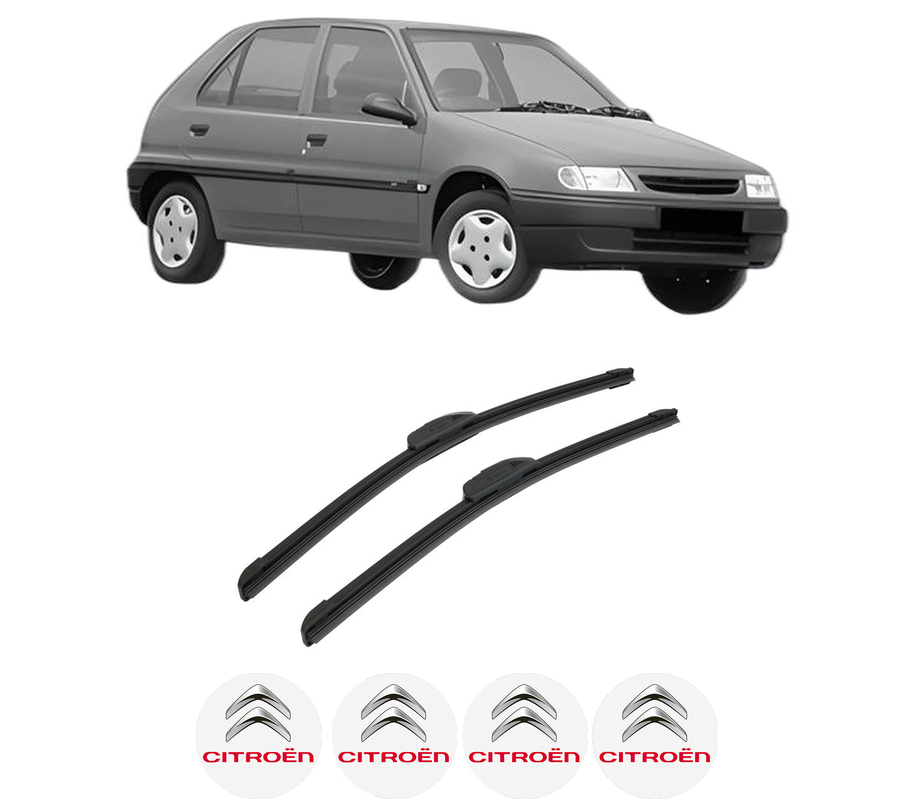 Set stergatoare auto CITROEN SAXO (S0, S1) din 1996-2004, pentru parbriz auto, 2 bucati, Bosch Aerotwin Retrofit, din cauciuc siliconat rezistent, 4 Stickere Auto CITROEN