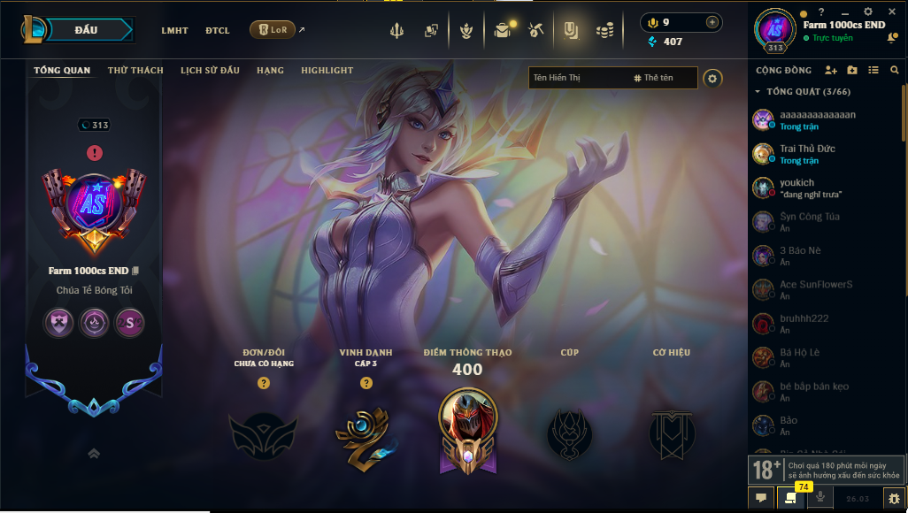 Acc LMHT # - Không Khung