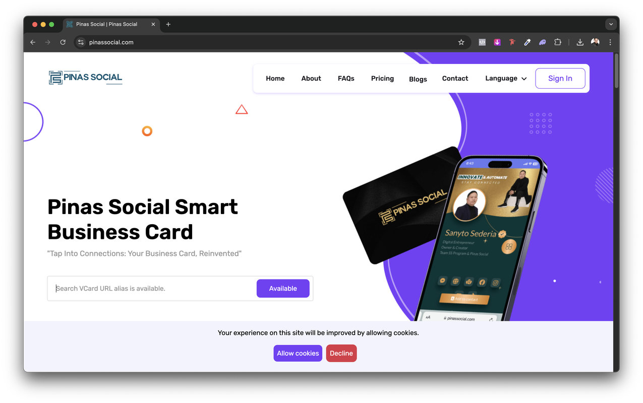 Pinas Social Smart Business Card