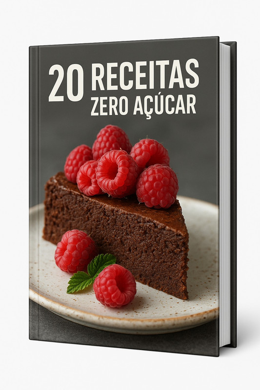 Mockup do E-book: 20 Receitas Zero Açúcar