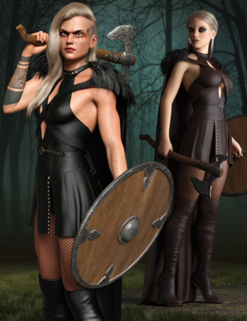 dForce Viking Princess Outfit Set for Genesis 8 and 8.1 Females (Re-up.)