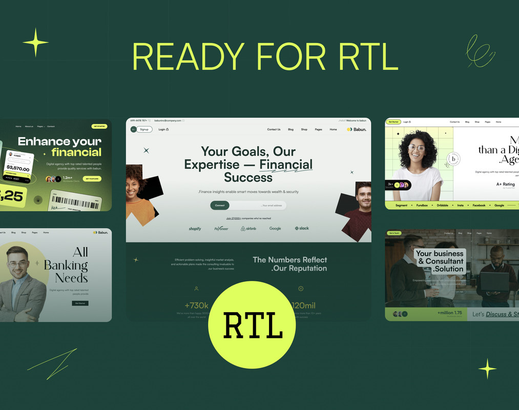 Babun - Business & Finance Responsive HTML5 + RTL Template