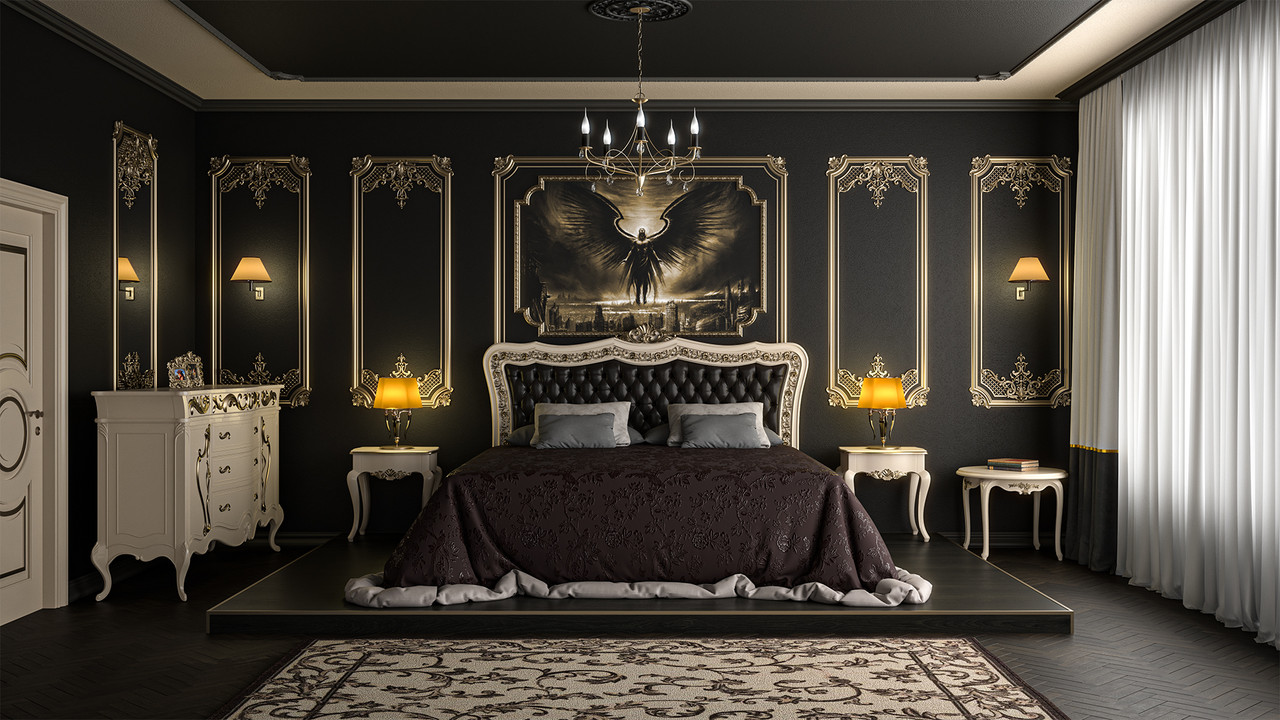 Gothic bedroom_V_ray
