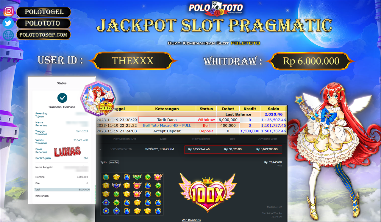 BUKTI PEMBAYARAN JACKPOT DIPOLOTOTO DIBAYAR LUNAS!!!